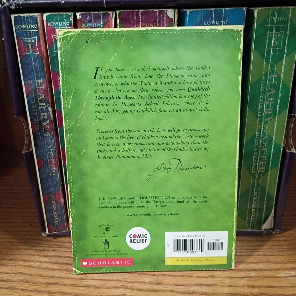 Harry Potter Complete Book Set by JK Rowling + Quidditch Through... Paperback